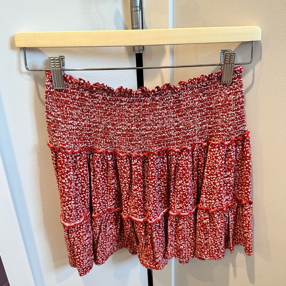 Red and white skirt